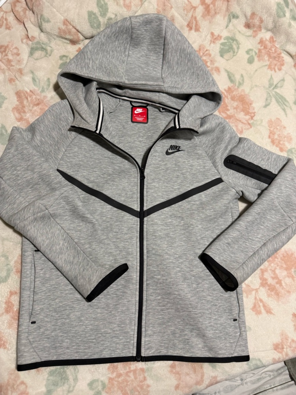 Nike Light Gray Hoodie with Black Trim